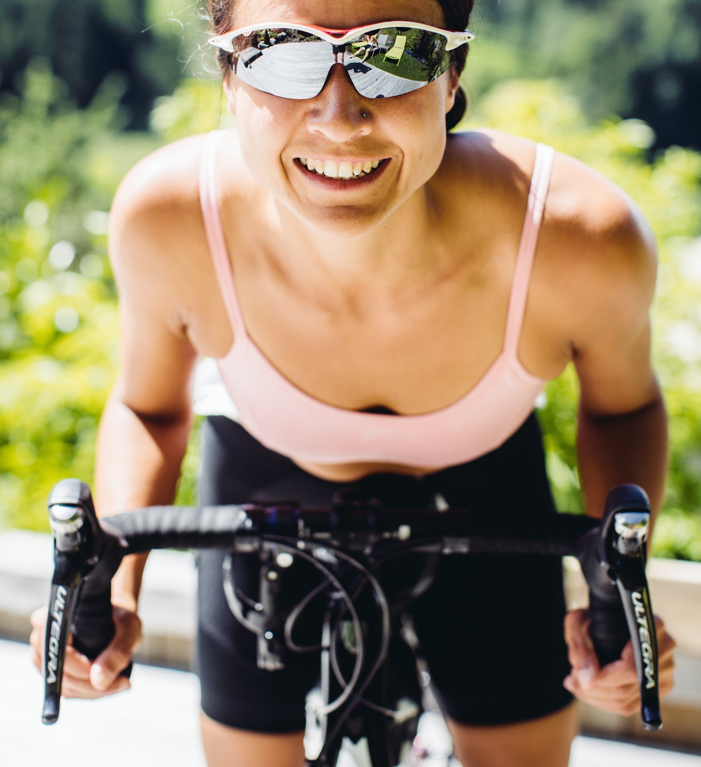 Organic Cotton Yoga Sports Bra - Soft Pink