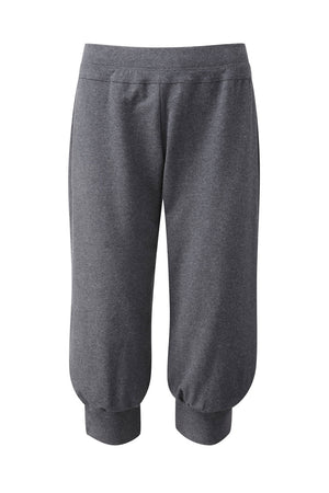 Organic Cotton Loose Fit Capri Yoga Pants Dark Grey Marl