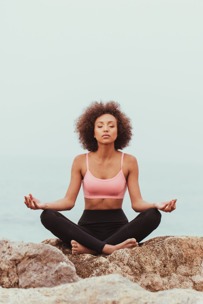 Organic Cotton Yoga Sports Bra - Soft Pink